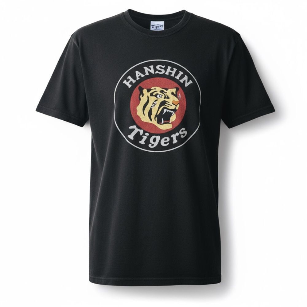 NWT Hanshin Tigers Red Jacket Baseball Graphic Tee Black Shirt Medium